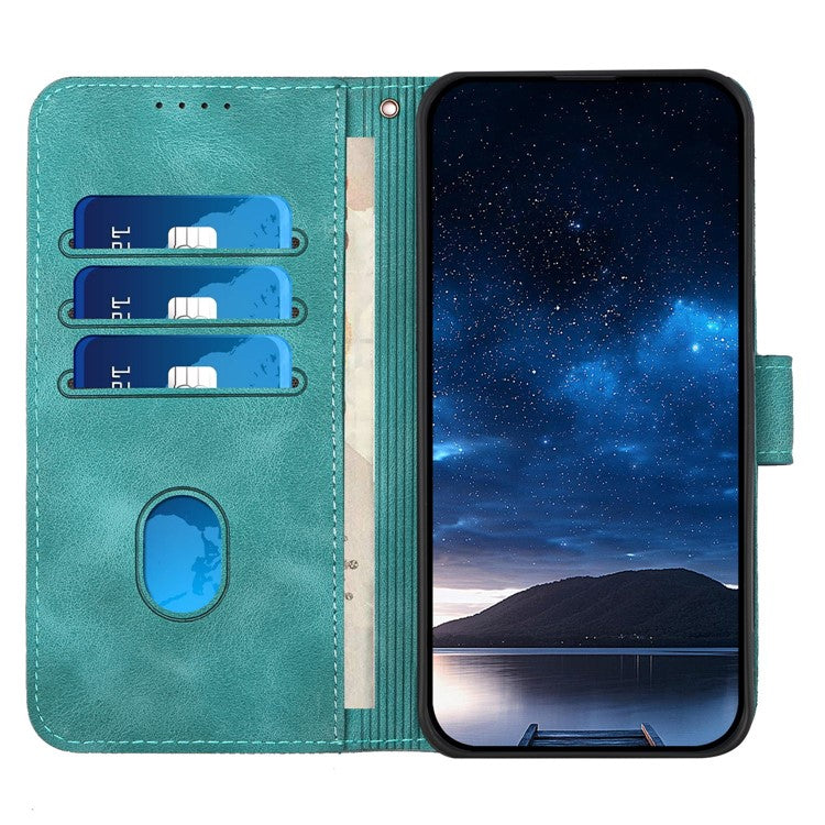 YX0080 For iPhone 16e Case Butterfly Imprint Leather Wallet Phone Cover - Baby Blue
