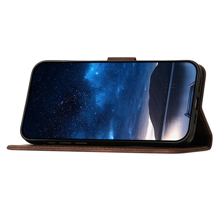 YX0080 For iPhone 16e Case Butterfly Imprint Leather Wallet Phone Cover - Brown