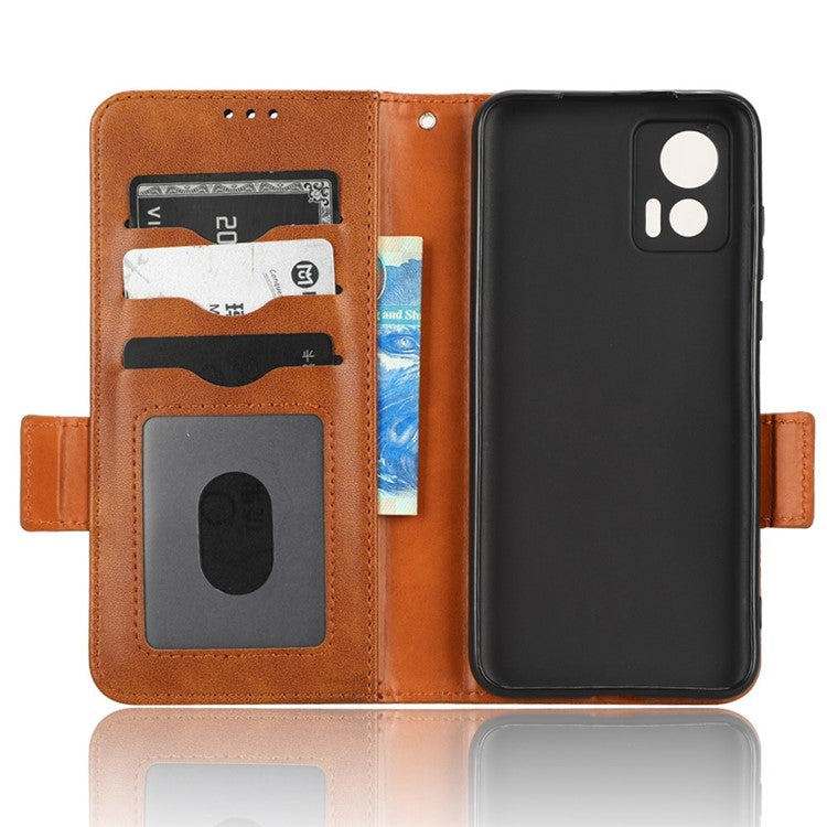 For Motorola Edge 30 Neo 5G / Edge 30 Lite 5G Imprinted Triangle Pattern Anti-shock Flip Phone Case Stand Wallet  PU Leather Cover with Strap - Brown