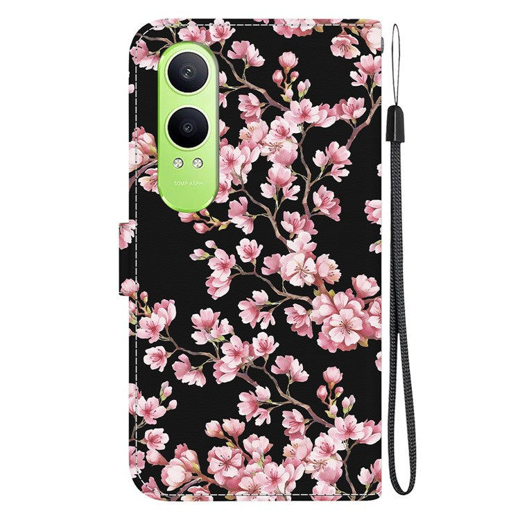 For OnePlus Nord CE4 Lite 5G Wallet Phone Case Anti-Drop Leather Flip Cover Pattern Printing - Plum Blossom