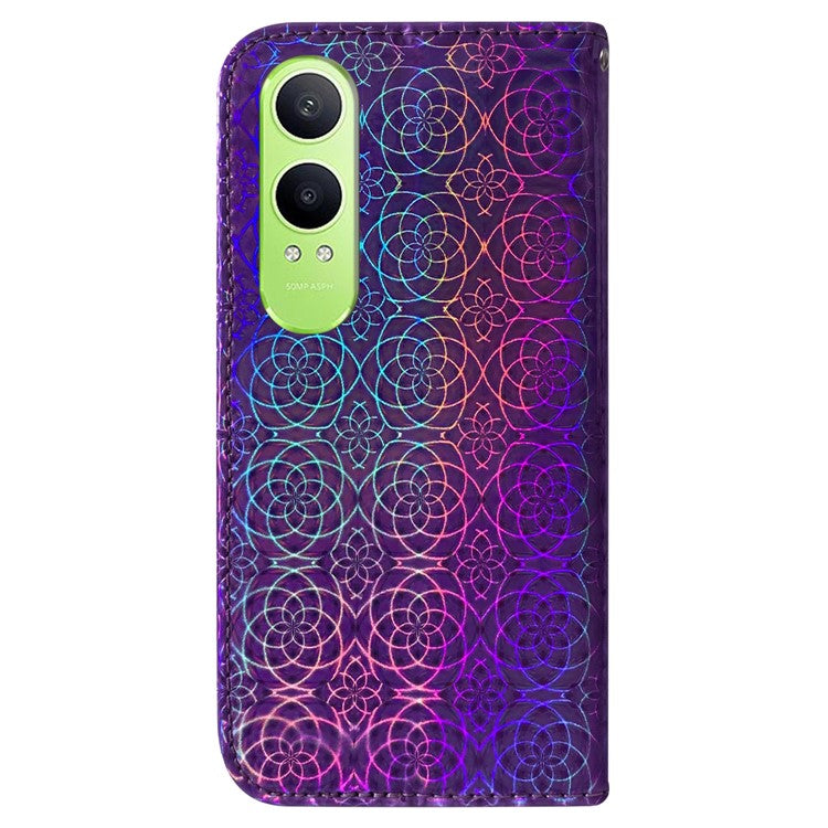For OnePlus Nord CE4 Lite 5G Stand Case Dazzling Flower Leather Phone Cover - Purple