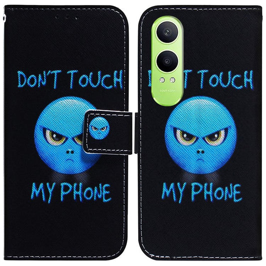 For OnePlus Nord CE4 Lite 5G Wallet Case Pattern Print Leather Phone Cover - Don't Touch My Phone