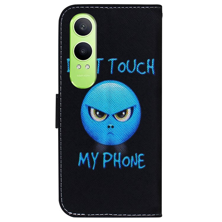 For OnePlus Nord CE4 Lite 5G Wallet Case Pattern Print Leather Phone Cover - Don't Touch My Phone