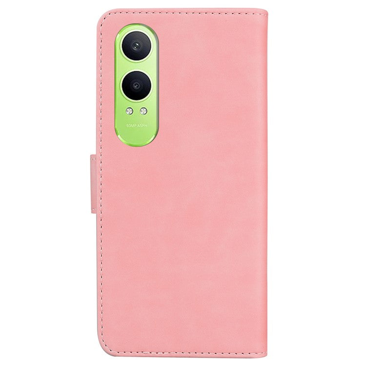 For OnePlus Nord CE4 Lite 5G Case Solid Color Leather Wallet Phone Cover - Pink