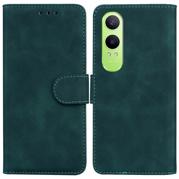 For OnePlus Nord CE4 Lite 5G Case Solid Color Leather Wallet Phone Cover - Green