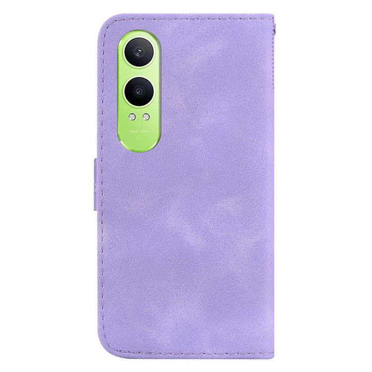 For OnePlus Nord CE4 Lite 5G Stand Case 7-Shaped Pattern Imprint Leather Phone Cover - Purple