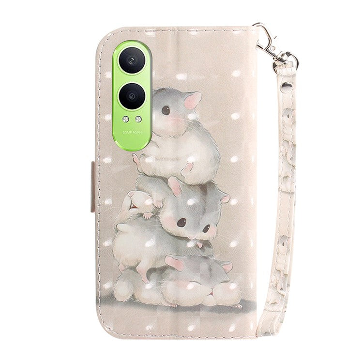 For OnePlus Nord CE4 Lite 5G Case Pattern Printing Leather Wallet Phone Cover - Stacking Squirrels
