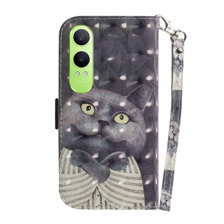 For OnePlus Nord CE4 Lite 5G Case Pattern Printing Leather Wallet Phone Cover - Embracing Cat