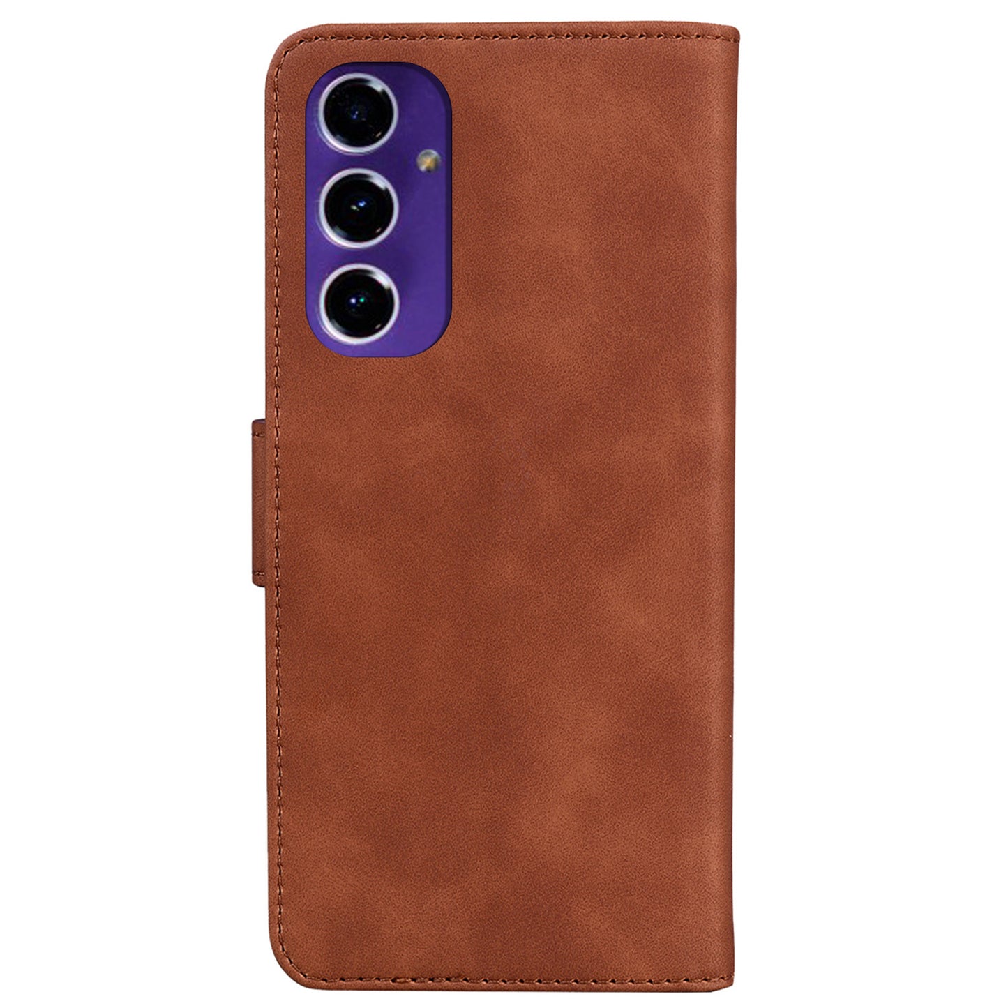 For Samsung Galaxy A16 5G / A16 4G Stand Case PU Leather Phone Cover Butterfly Printed - Brown
