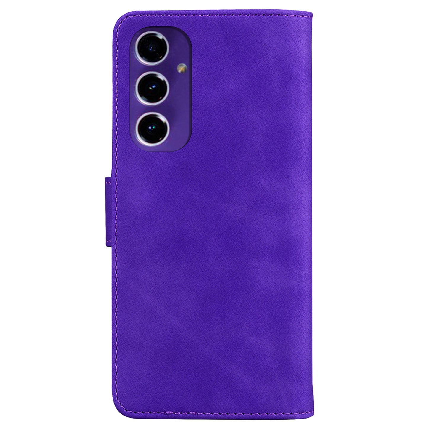 For Samsung Galaxy A16 5G / A16 4G Stand Case PU Leather Phone Cover Butterfly Printed - Purple