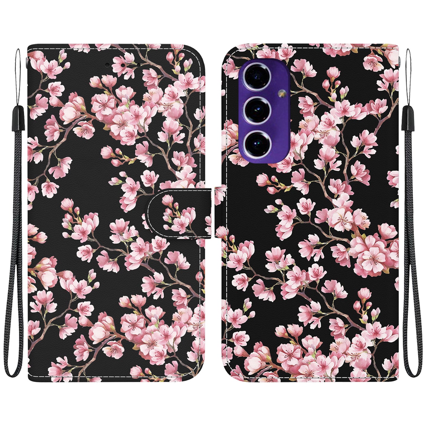 For Samsung Galaxy A16 5G / A16 4G Wallet Phone Case Anti-Drop Leather Flip Cover Pattern Printing - Plum Blossom