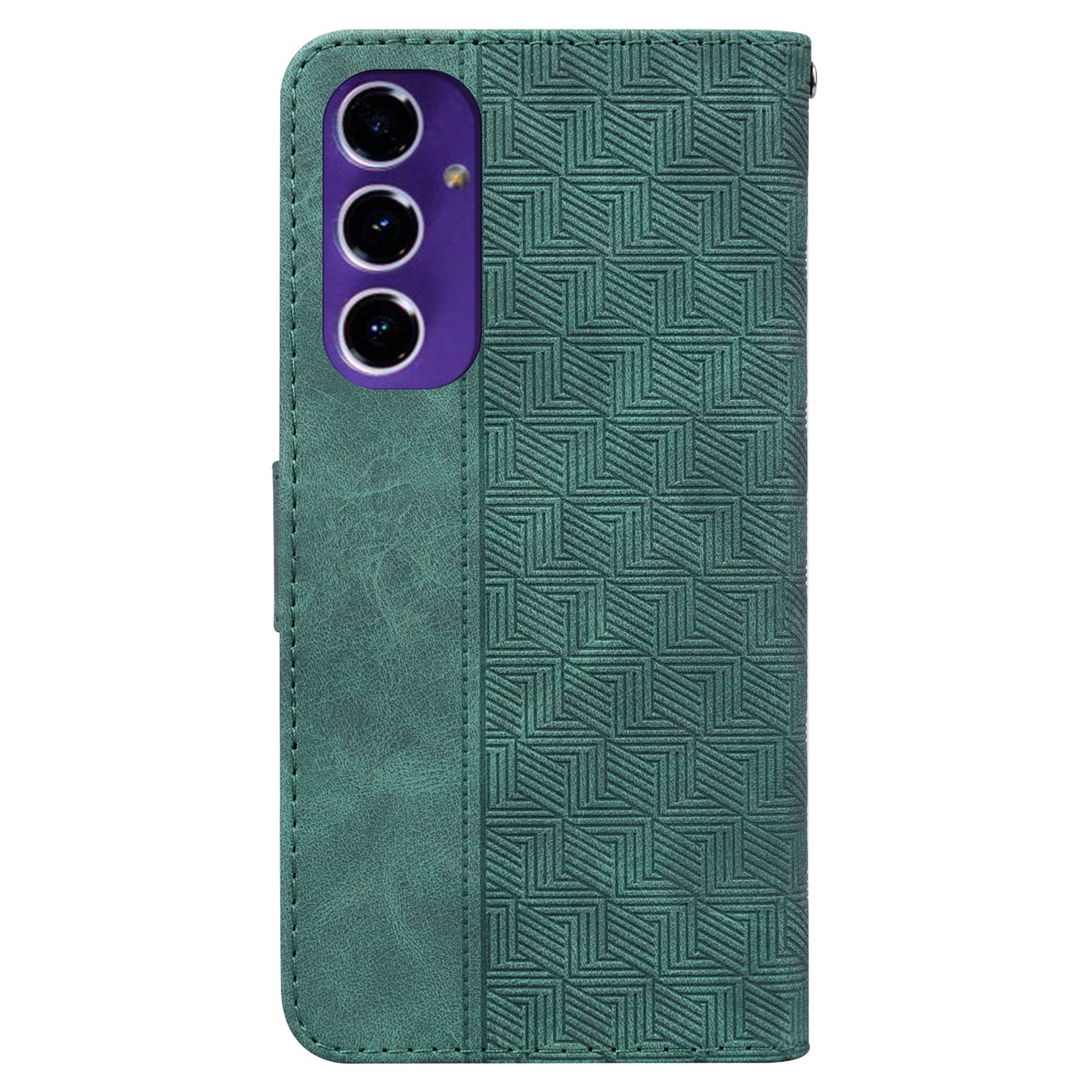 For Samsung Galaxy A16 5G / A16 4G Case Geometry Pattern Leather Wallet Phone Cover - Green