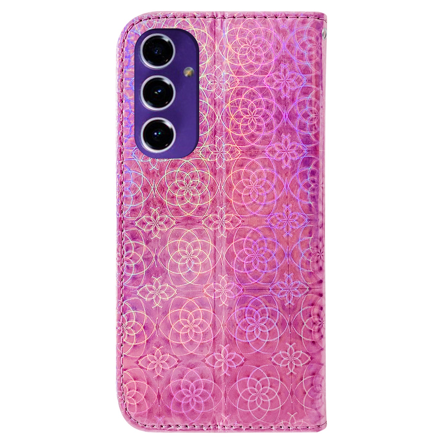 For Samsung Galaxy A16 5G / A16 4G Stand Case Dazzling Flower Leather Phone Cover - Pink