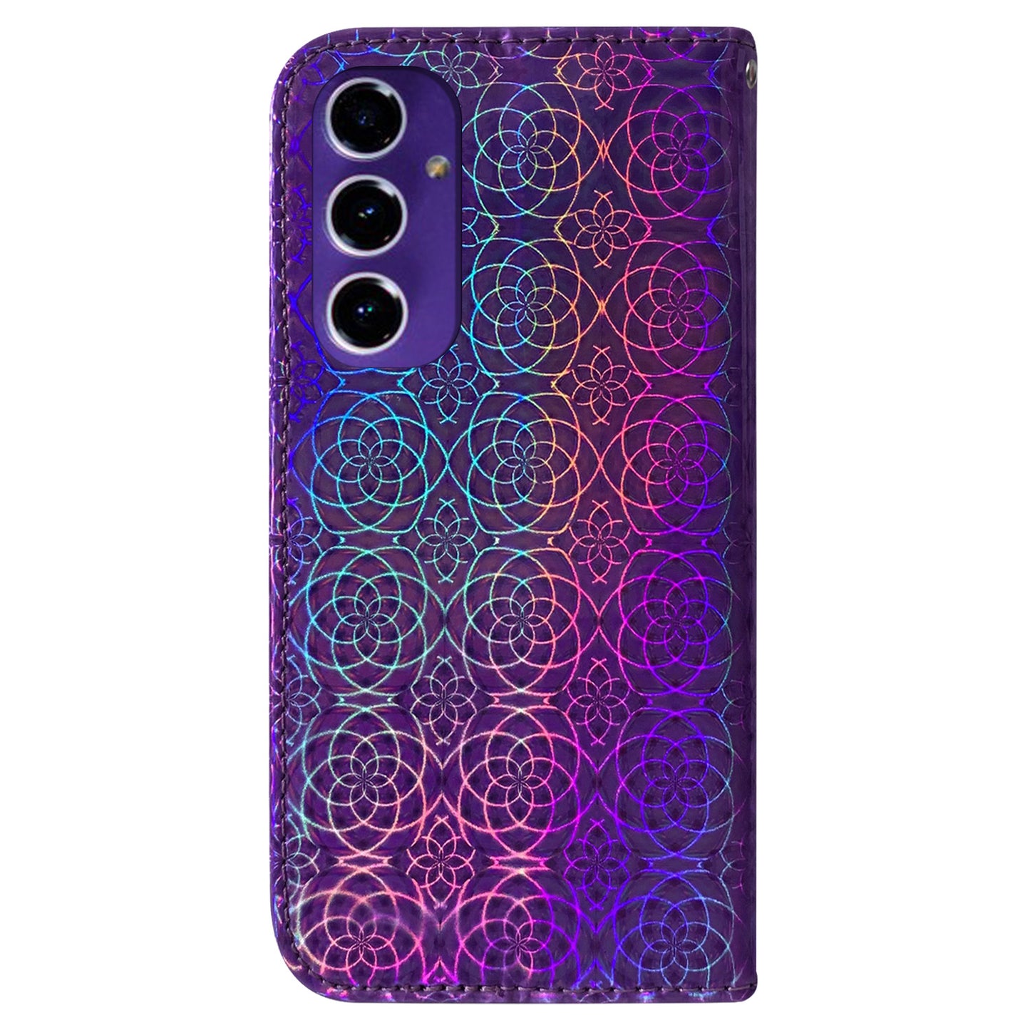 For Samsung Galaxy A16 5G / A16 4G Stand Case Dazzling Flower Leather Phone Cover - Purple