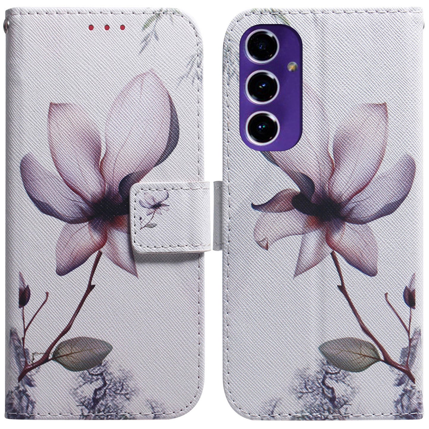 For Samsung Galaxy A16 5G / A16 4G Wallet Case Pattern Print Leather Phone Cover - Pink Flower