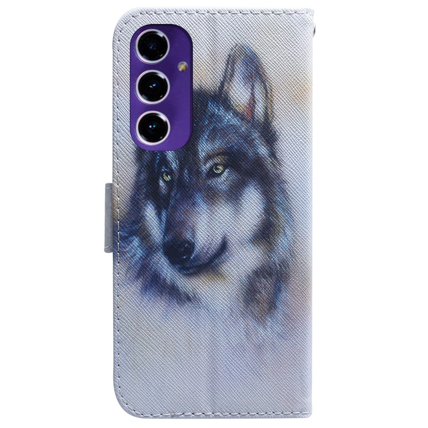 For Samsung Galaxy A16 5G / A16 4G Wallet Case Pattern Print Leather Phone Cover - Wolf