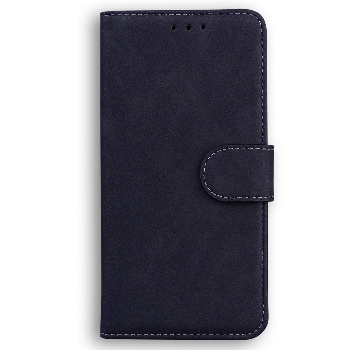 For Samsung Galaxy A16 5G / A16 4G Case Solid Color Leather Wallet Phone Cover - Black