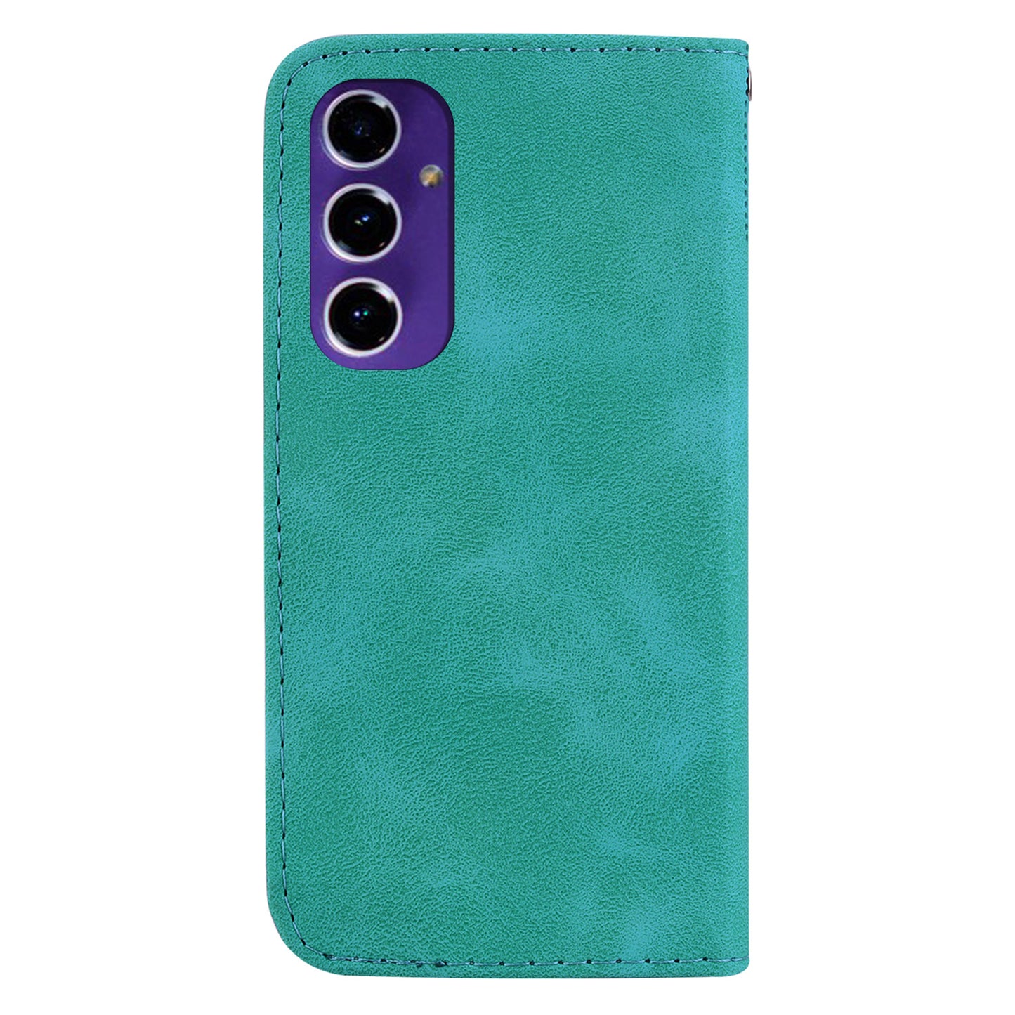 For Samsung Galaxy A16 5G / A16 4G Stand Case 7-Shaped Pattern Imprint Leather Phone Cover - Green