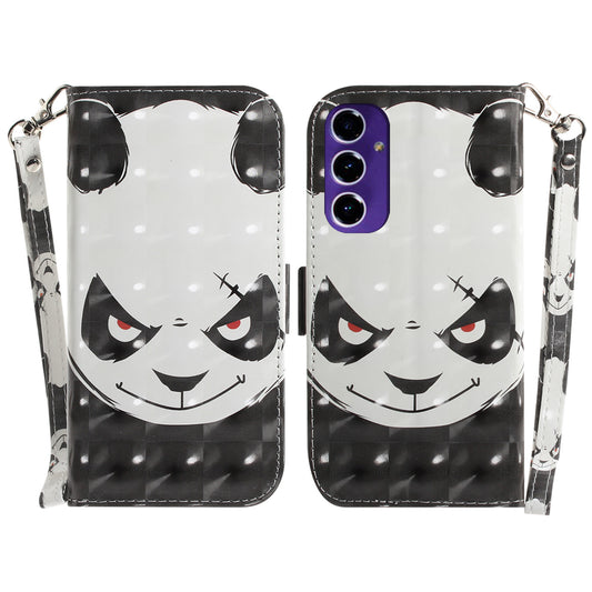 For Samsung Galaxy A16 5G / A16 4G Case Pattern Printing Leather Wallet Phone Cover - Angry Panda