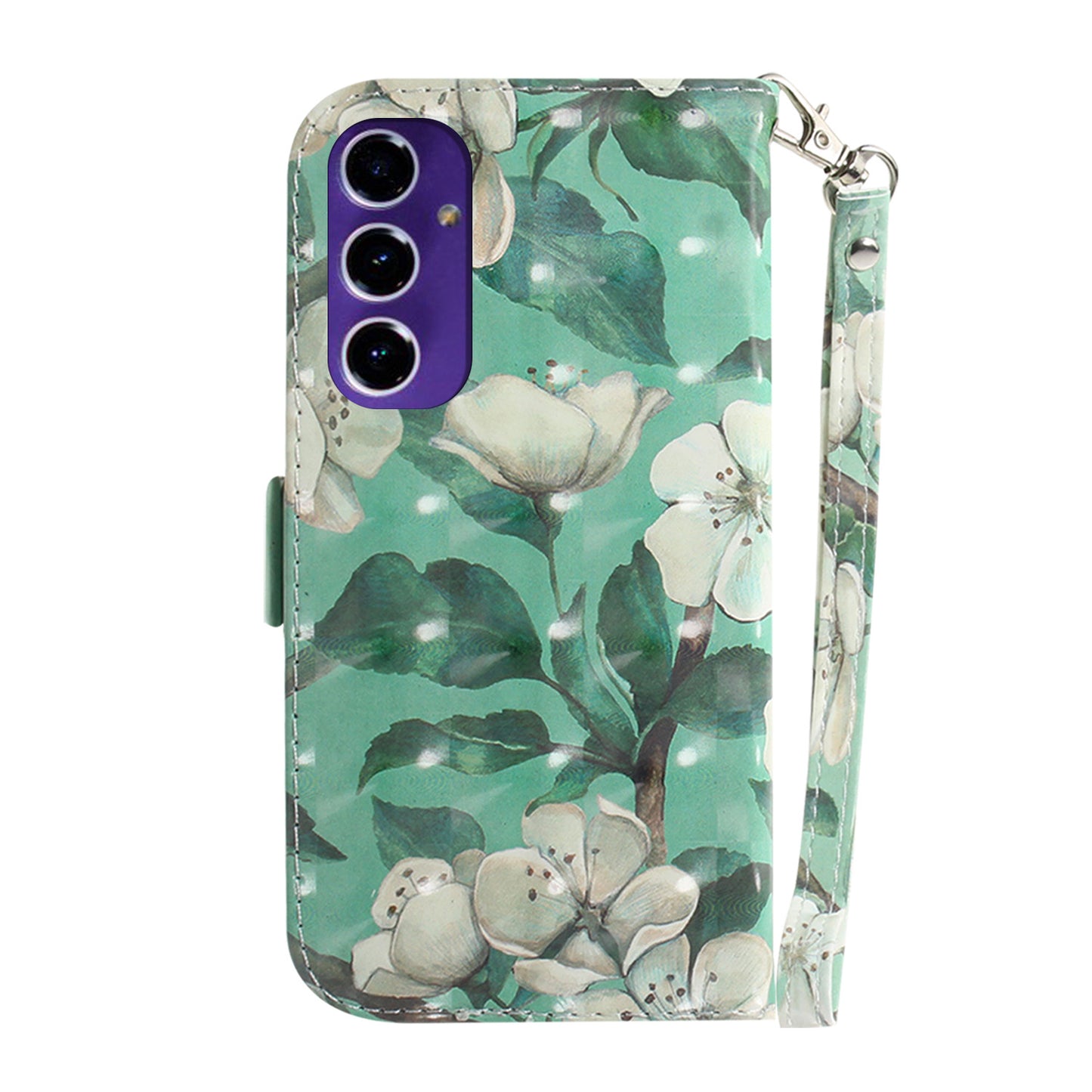 For Samsung Galaxy A16 5G / A16 4G Case Pattern Printing Leather Wallet Phone Cover - Watercolor Flowers