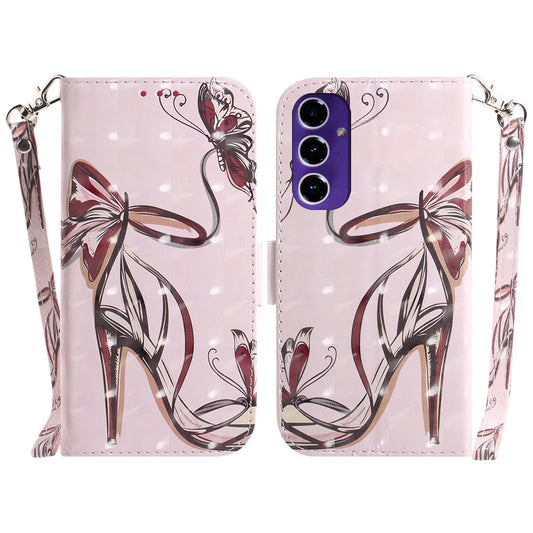 For Samsung Galaxy A16 5G / A16 4G Case Pattern Printing Leather Wallet Phone Cover - Butterfly High Heels