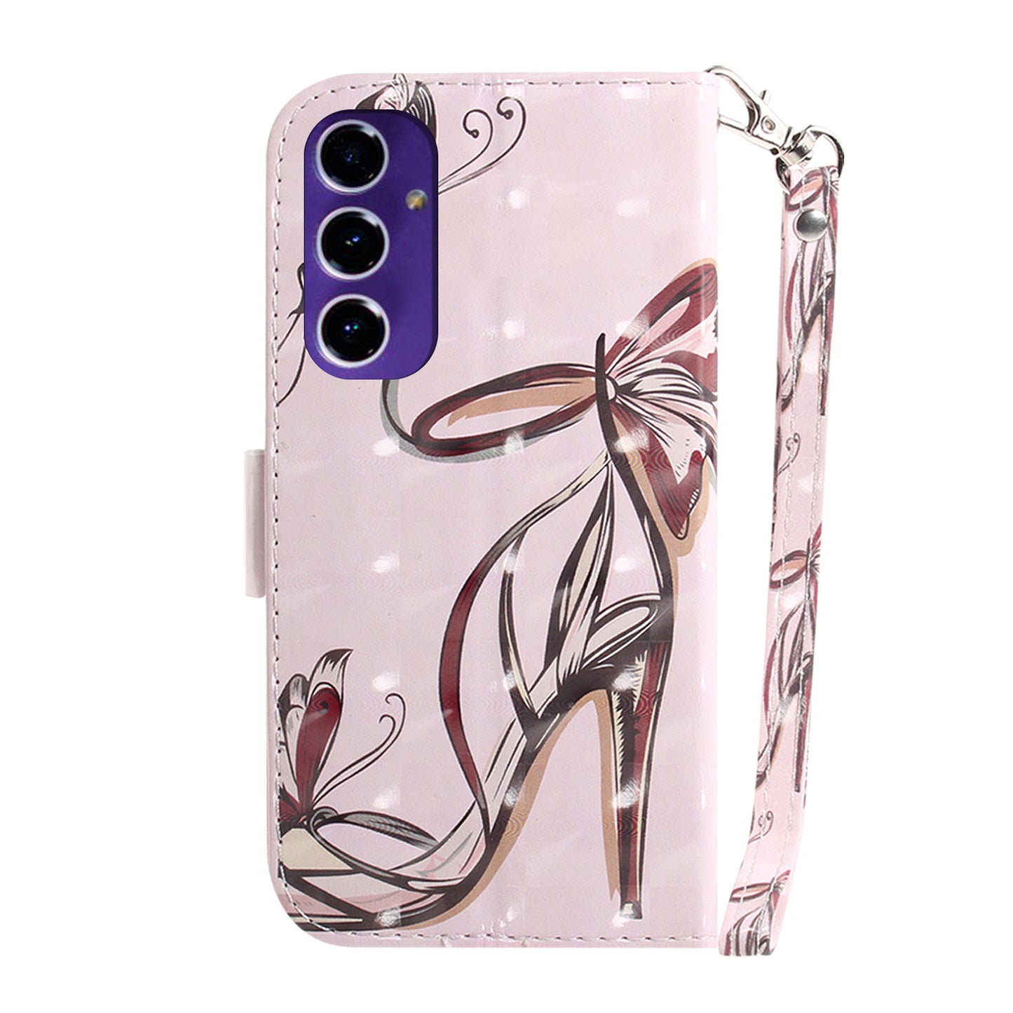 For Samsung Galaxy A16 5G / A16 4G Case Pattern Printing Leather Wallet Phone Cover - Butterfly High Heels