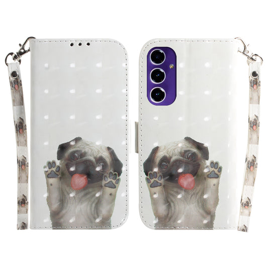 For Samsung Galaxy A16 5G / A16 4G Case Pattern Printing Leather Wallet Phone Cover - Pug