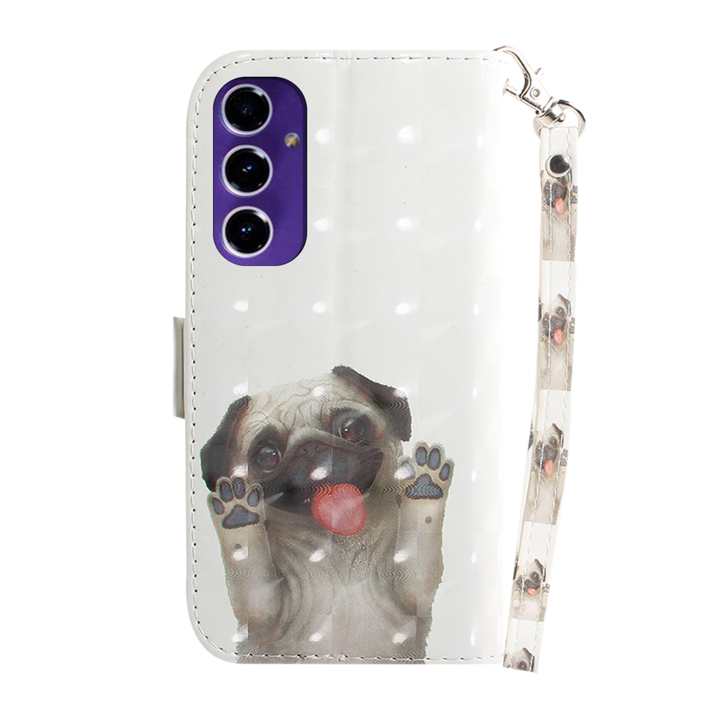 For Samsung Galaxy A16 5G / A16 4G Case Pattern Printing Leather Wallet Phone Cover - Pug