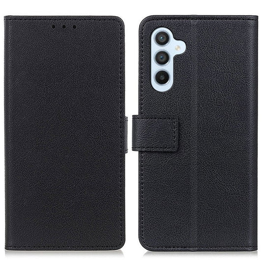 For Samsung Galaxy M35 5G Case PU Leather Stand Wallet Phone Cover - Black