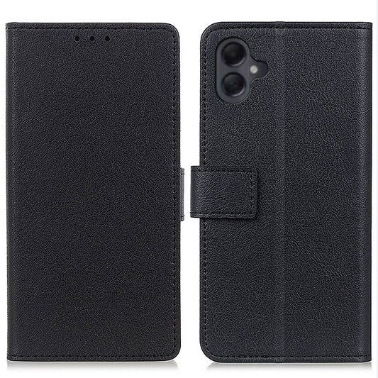 For Samsung Galaxy A06 Case PU Leather Stand Wallet Phone Cover - Black