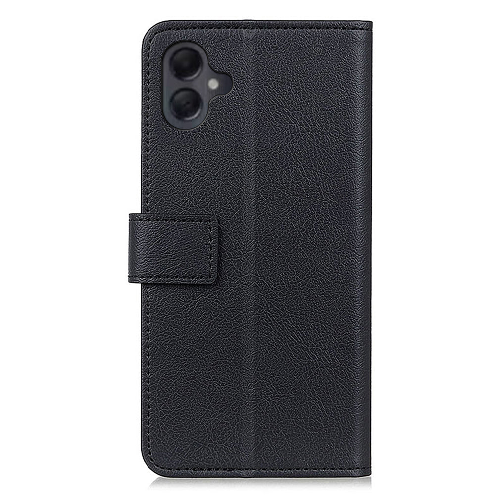 For Samsung Galaxy A06 Case PU Leather Stand Wallet Phone Cover - Black