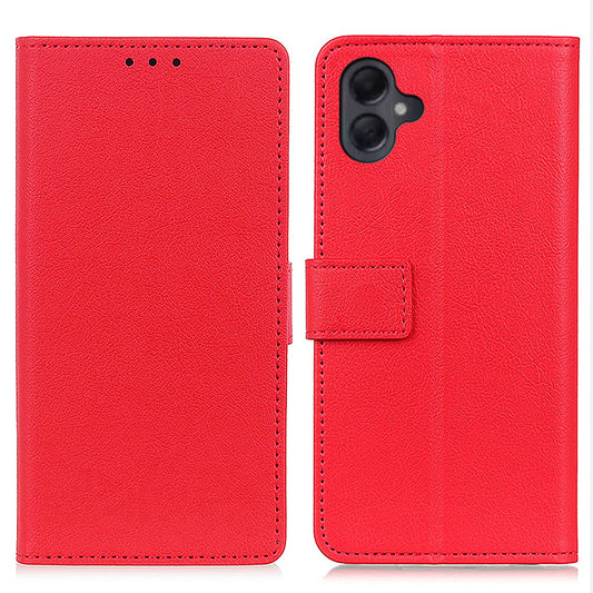 For Samsung Galaxy A06 Case PU Leather Stand Wallet Phone Cover - Red