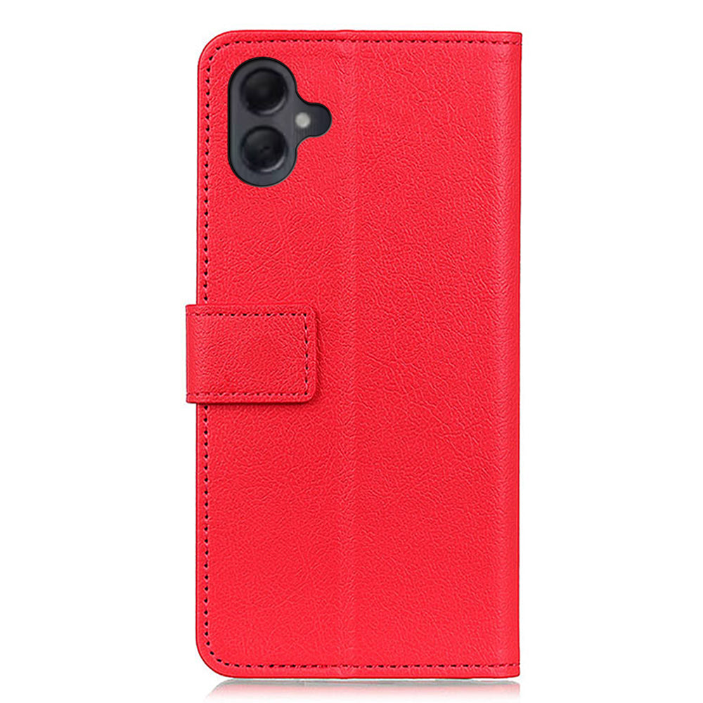 For Samsung Galaxy A06 Case PU Leather Stand Wallet Phone Cover - Red