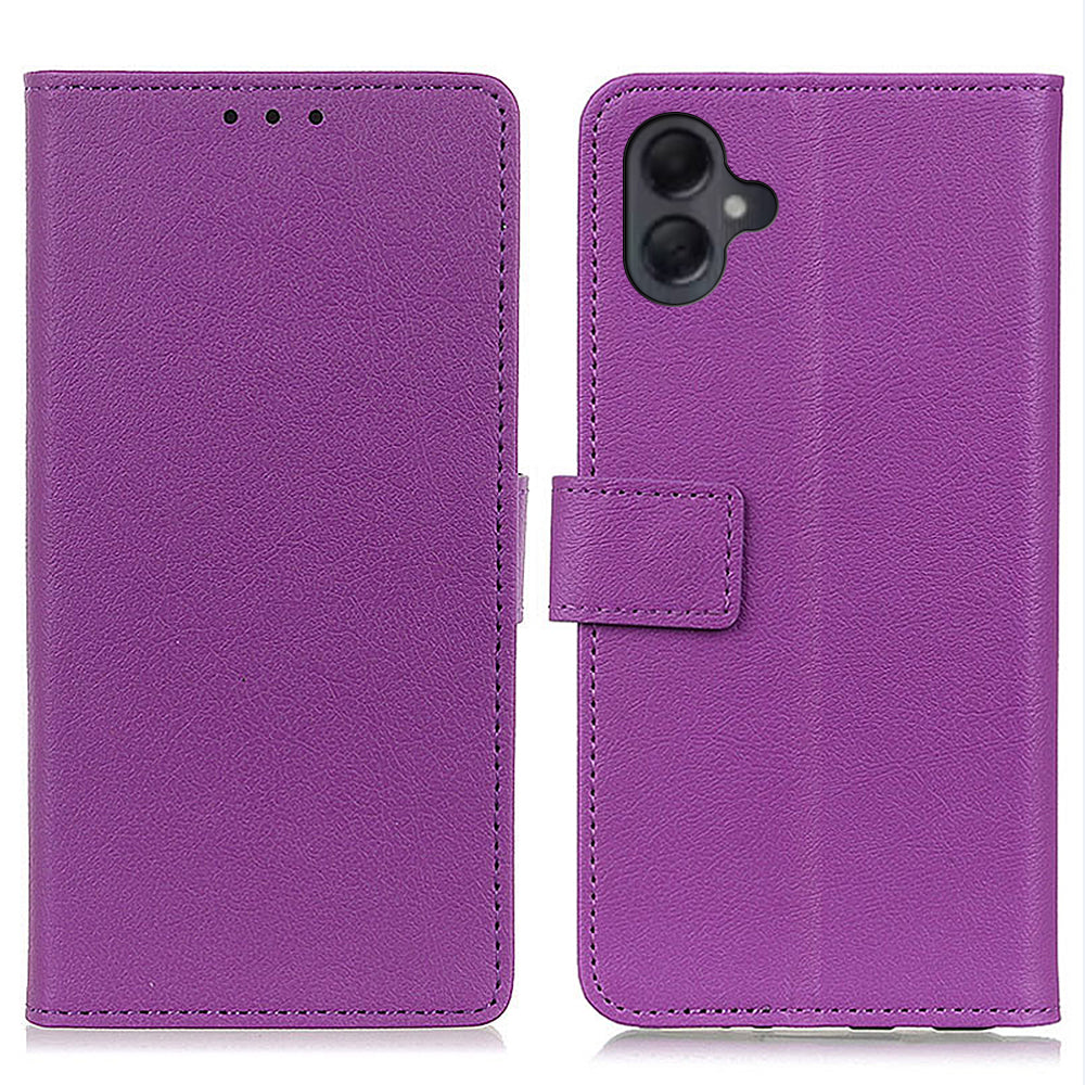 For Samsung Galaxy A06 Case PU Leather Stand Wallet Phone Cover - Purple