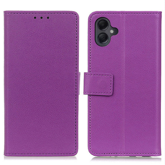 For Samsung Galaxy A06 Case PU Leather Stand Wallet Phone Cover - Purple