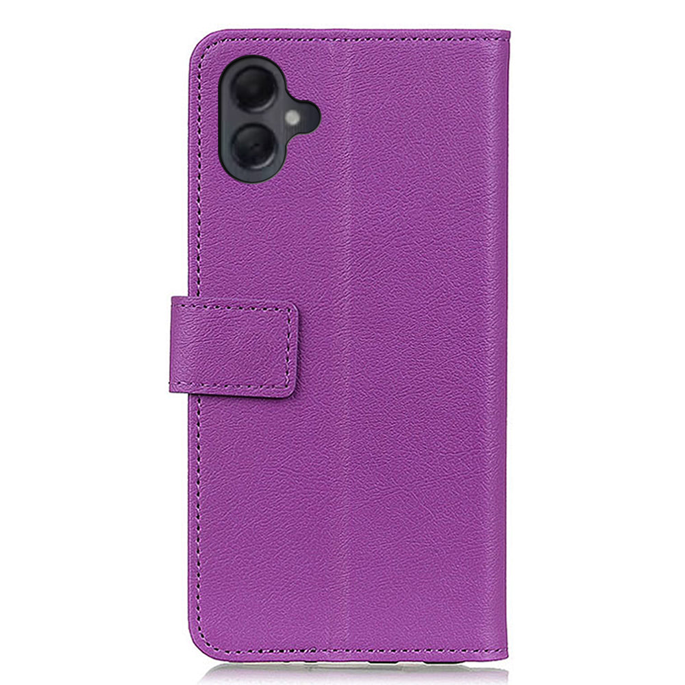 For Samsung Galaxy A06 Case PU Leather Stand Wallet Phone Cover - Purple