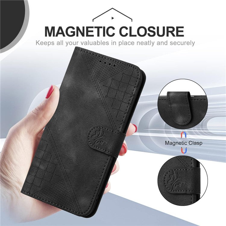 For Samsung Galaxy F55 5G / C55 5G / M55 5G Leather Wallet Case Butterfly Flower Imprinted Phone Cover with Strap - Black