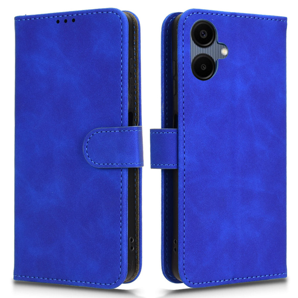 For Samsung Galaxy A06 Leather Case Skin-Feel Anti-Drop Wallet Flip Phone Cover - Blue
