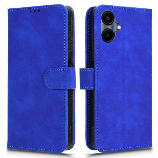 For Samsung Galaxy A06 Leather Case Skin-Feel Anti-Drop Wallet Flip Phone Cover - Blue