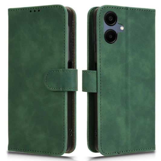 For Samsung Galaxy A06 Leather Case Skin-Feel Anti-Drop Wallet Flip Phone Cover - Green