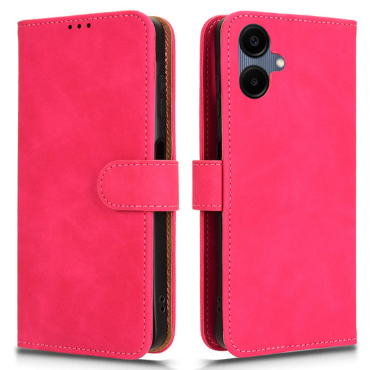 For Samsung Galaxy A06 Leather Case Skin-Feel Anti-Drop Wallet Flip Phone Cover - Rose