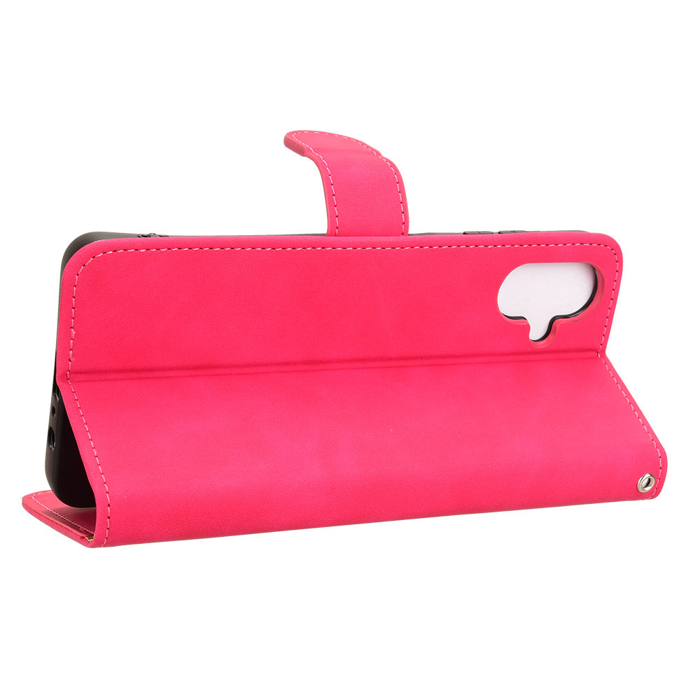 For Samsung Galaxy A06 Leather Case Skin-Feel Anti-Drop Wallet Flip Phone Cover - Rose