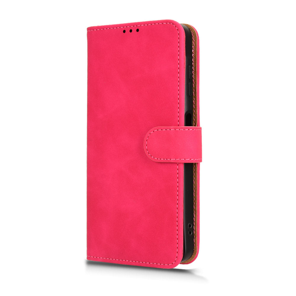 For Samsung Galaxy A06 Leather Case Skin-Feel Anti-Drop Wallet Flip Phone Cover - Rose