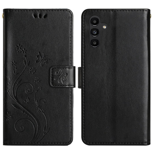 For Samsung Galaxy A16 5G / A16 4G Case PU Leather Phone Wallet Cover with Strap - Black