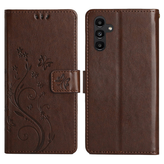 For Samsung Galaxy A16 5G / A16 4G Case PU Leather Phone Wallet Cover with Strap - Brown
