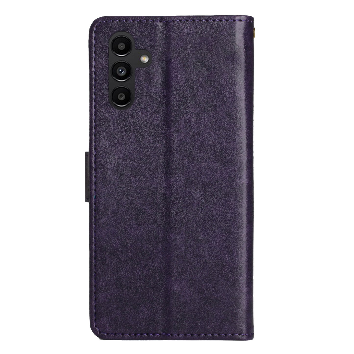 For Samsung Galaxy A16 5G / A16 4G Case PU Leather Phone Wallet Cover with Strap - Dark Purple