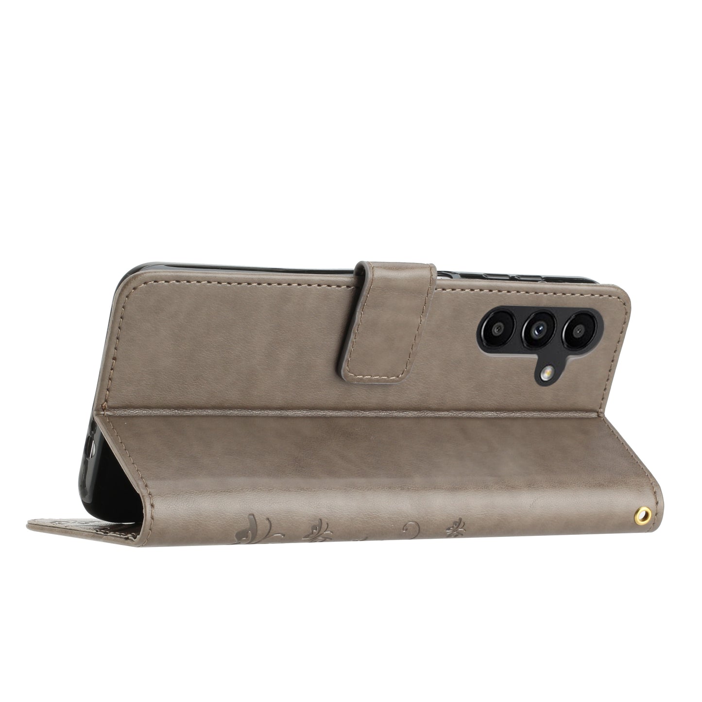 For Samsung Galaxy A16 5G / A16 4G Case PU Leather Phone Wallet Cover with Strap - Grey