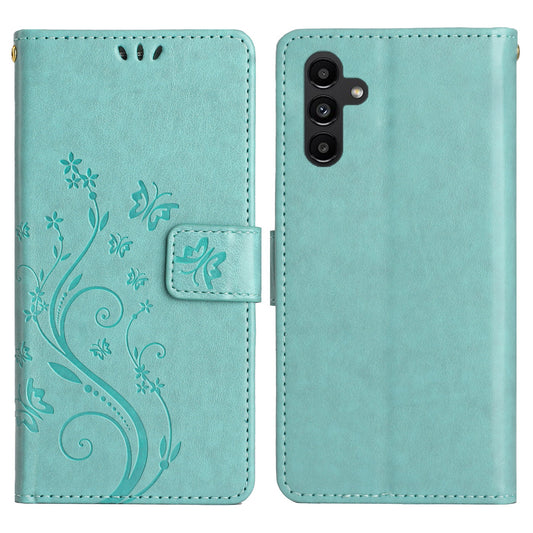 For Samsung Galaxy A16 5G / A16 4G Case PU Leather Phone Wallet Cover with Strap - Baby Blue