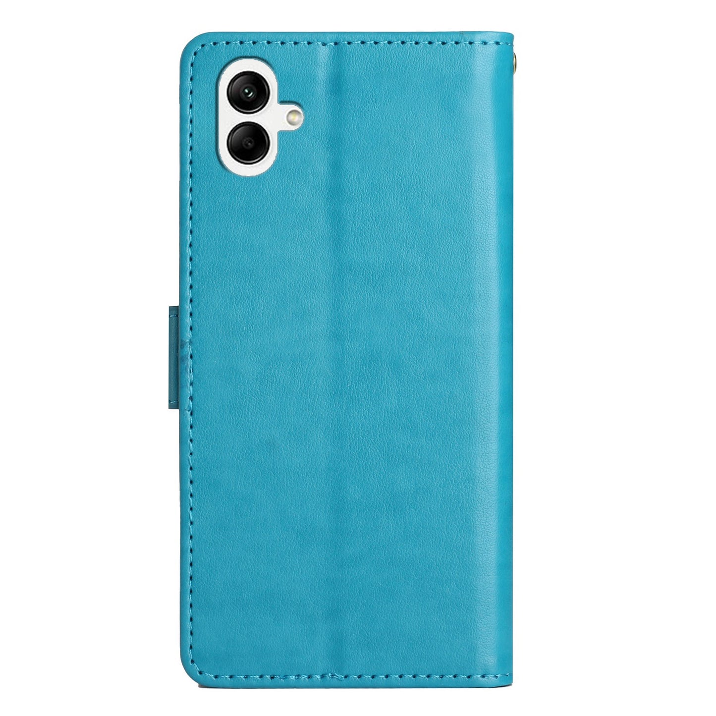 For Samsung Galaxy A06 Case PU Leather Phone Wallet Cover with Strap - Blue