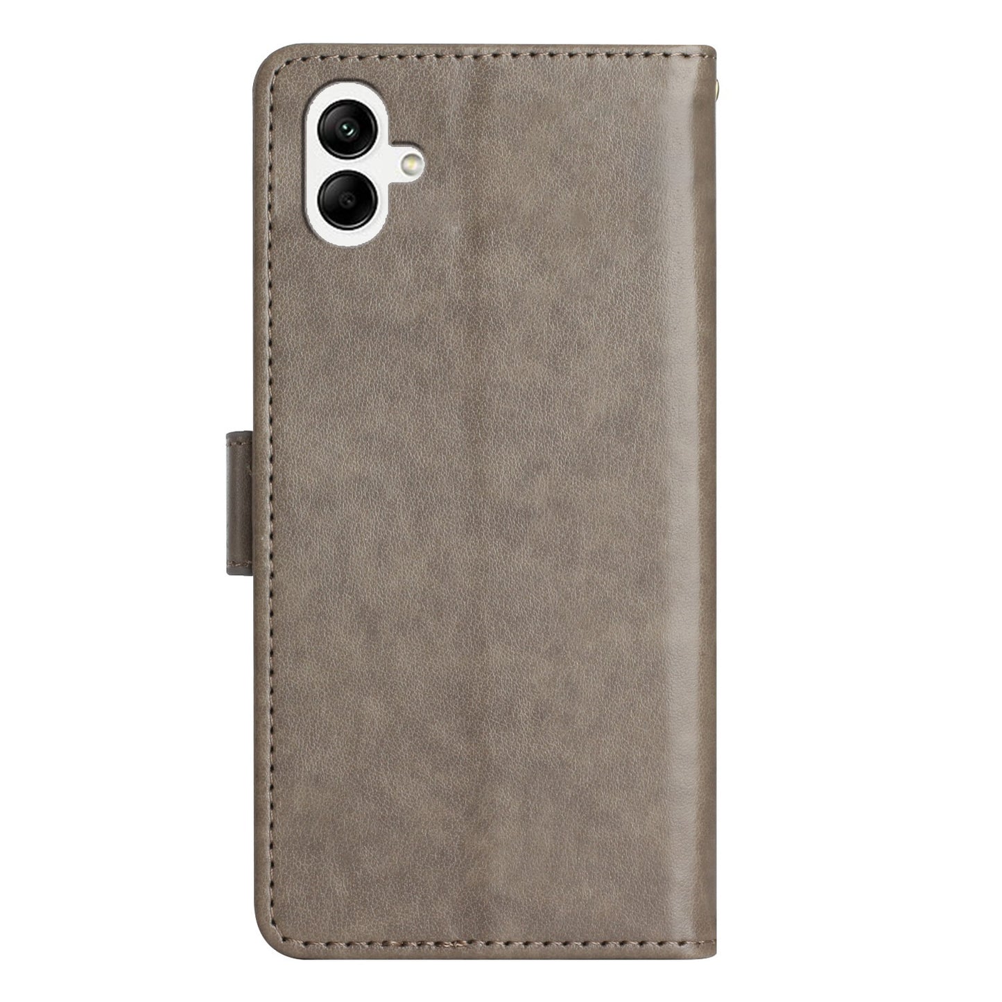 For Samsung Galaxy A06 Case PU Leather Phone Wallet Cover with Strap - Grey